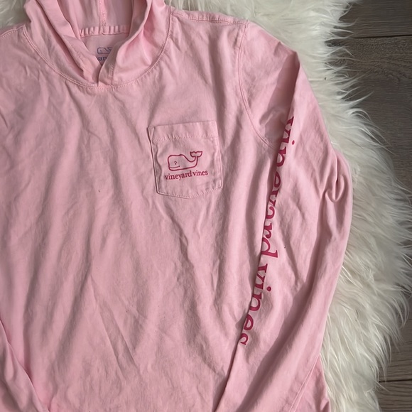 Vineyard Vines Girls Hoodie Long Sleeve Tee Pink - Picture 2 of 5